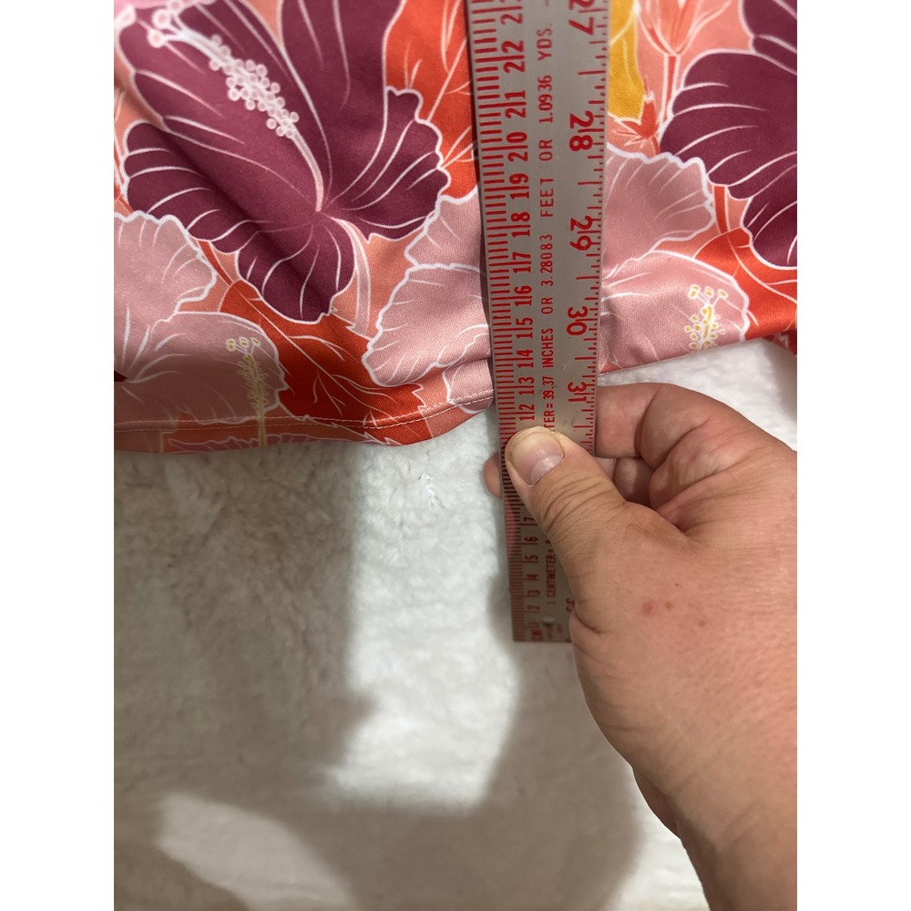 Hamakua Hawaiian Hibiscus Floral Sleeveless Dress Pink Orange Large‎ - Picture 5 of 6